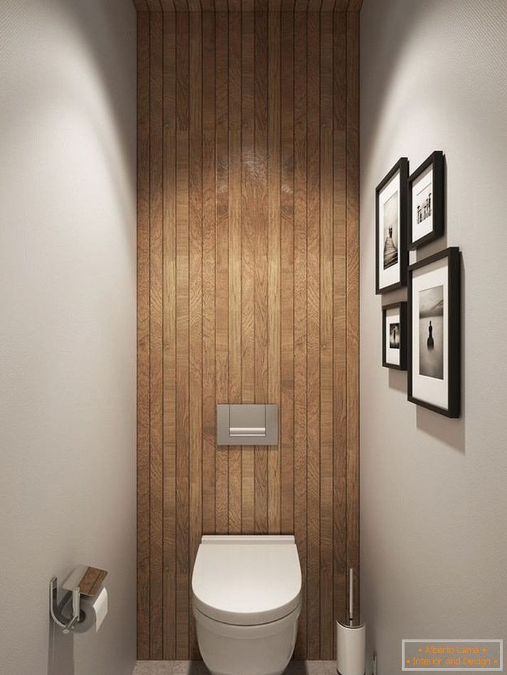 Kúpeľňa s dreveným stropom a stenou