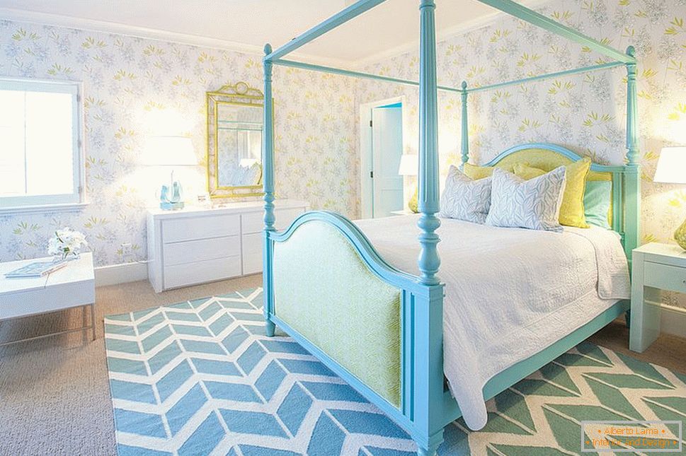 Spálňa pre dievča v modrej farbe