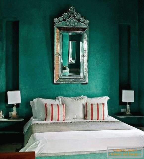 Zelená spálňa v luxusnom štýle