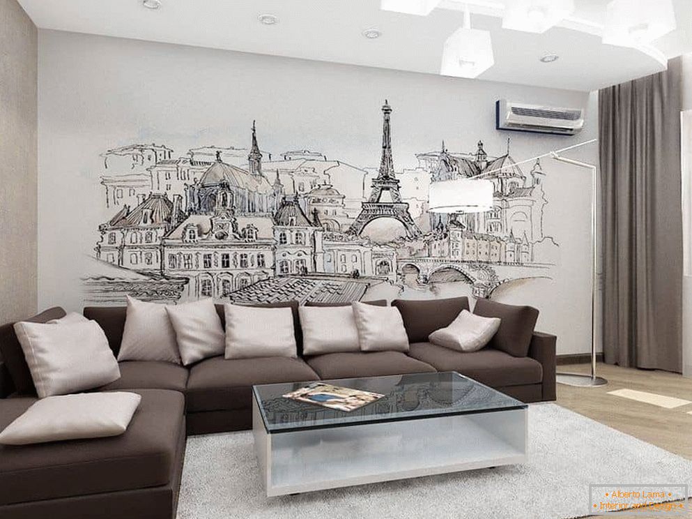 Návrh obývacej izby s dekoráciou stien