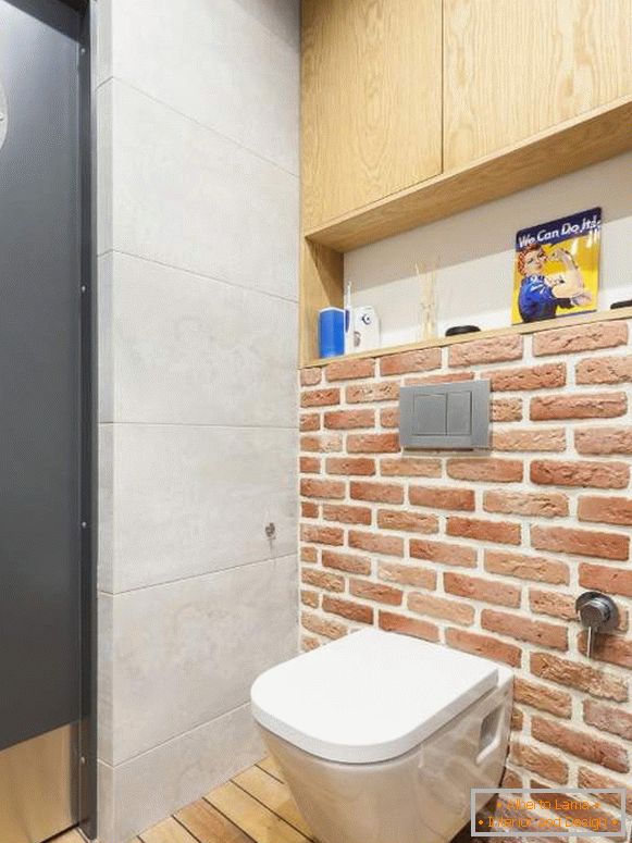 Návrh malého toaleta - fotografia v štýle podkrovia