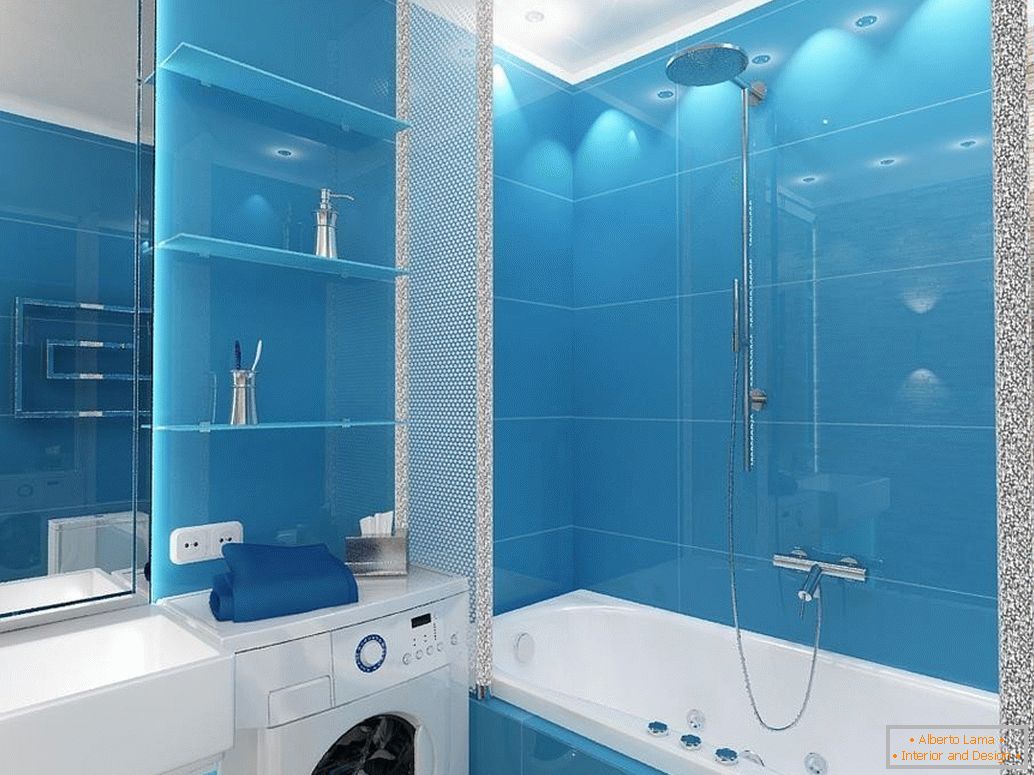 Kúpeľňa v modrej farbe