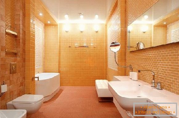 dizajn úzkej kúpeľne v kombinácii s toaletou, foto 36