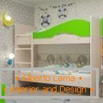 Zelený nábytok v detskej izbe