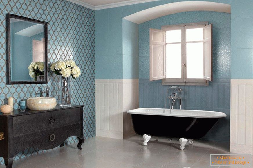 Kúpeľňa v modrej dlaždice