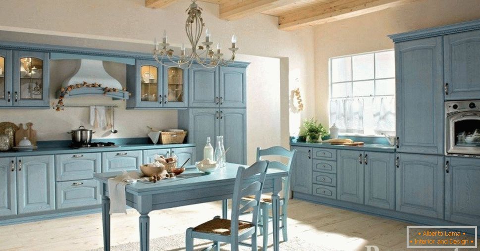 nábytok в кухне голубого цвета