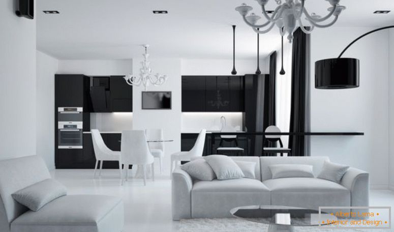 obývacia izba a kuchyňa v štýle-minimalizmus-obývacia izba-kuchyňa-moskva