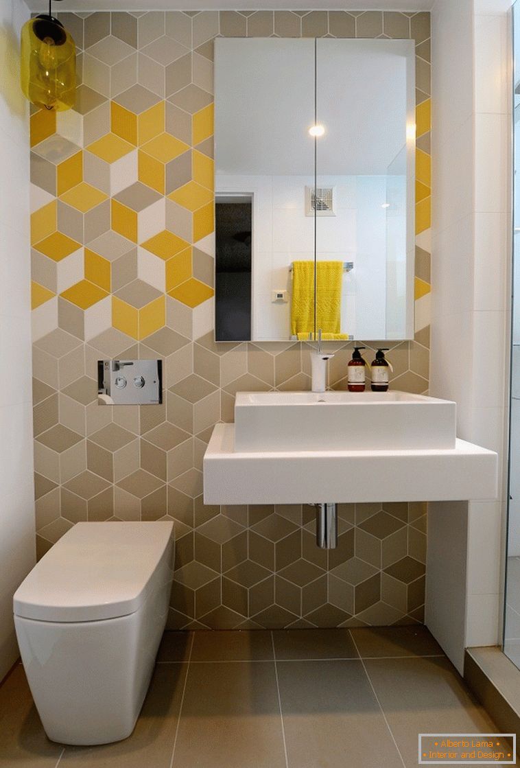 Geometrický vzor v dizajne kúpeľne