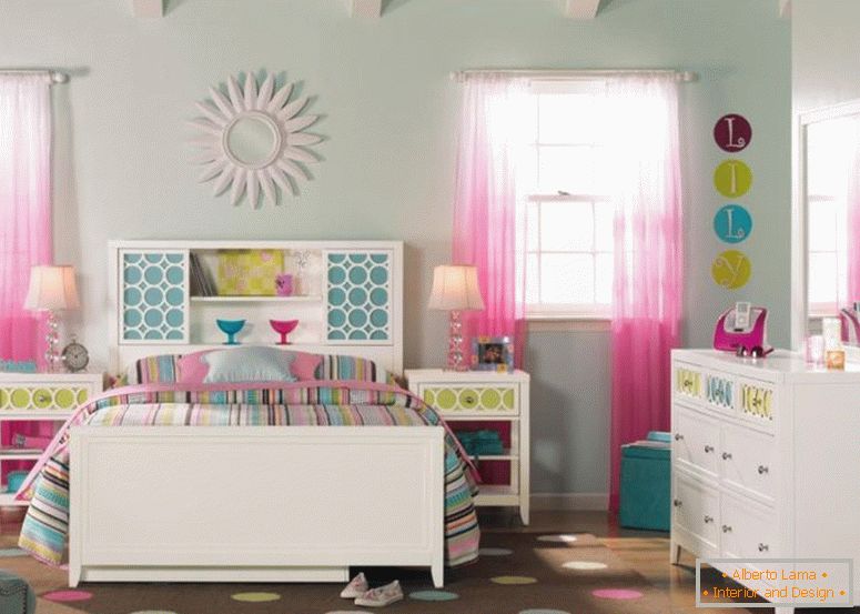 módne biela-paint-drevený ikea-spálne-nábytok-s-full-size-knižnica-čelo využívajúce-farebné pruhy-vzor-theme-posteľná bielizeň-for-the-inšpirujúca-teen-girl-spálne-decoration- 1120x799