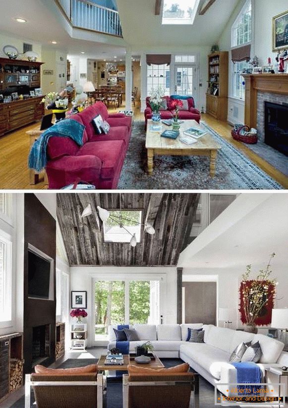 Interiér fotografie súkromného domu pred a po