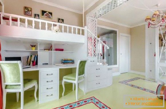 dizajn interiéru detskej izby pre dve dievčatá, foto 11