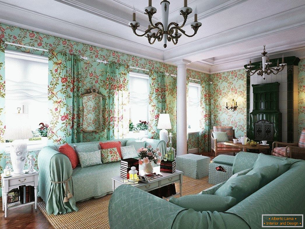 Klasický interiér obývacej izby v súkromnom dome