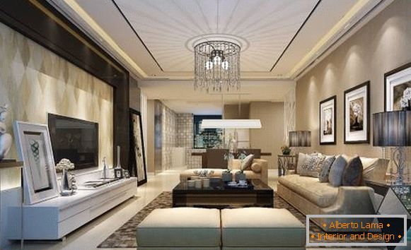 Moderná obývacia izba v luxusnom štýle
