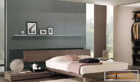 Moderná spálňa v high-tech štýle - farebná schéma