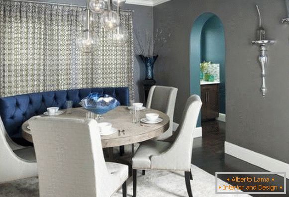 Luxusné farby v kombinácii so šedou v interiéri - foto