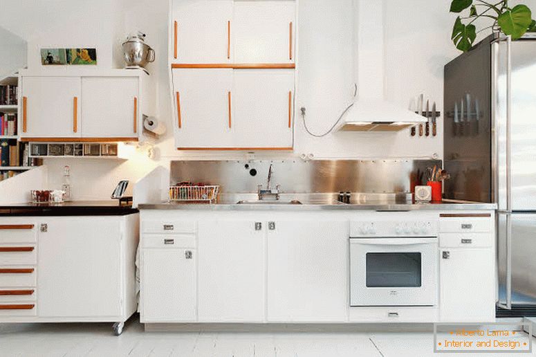 Kuchyňa malého bytu vo Švédsku
