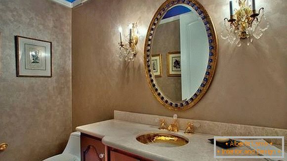 kúpeľňová dekorácia s dekoratívnou omietkou, foto 49