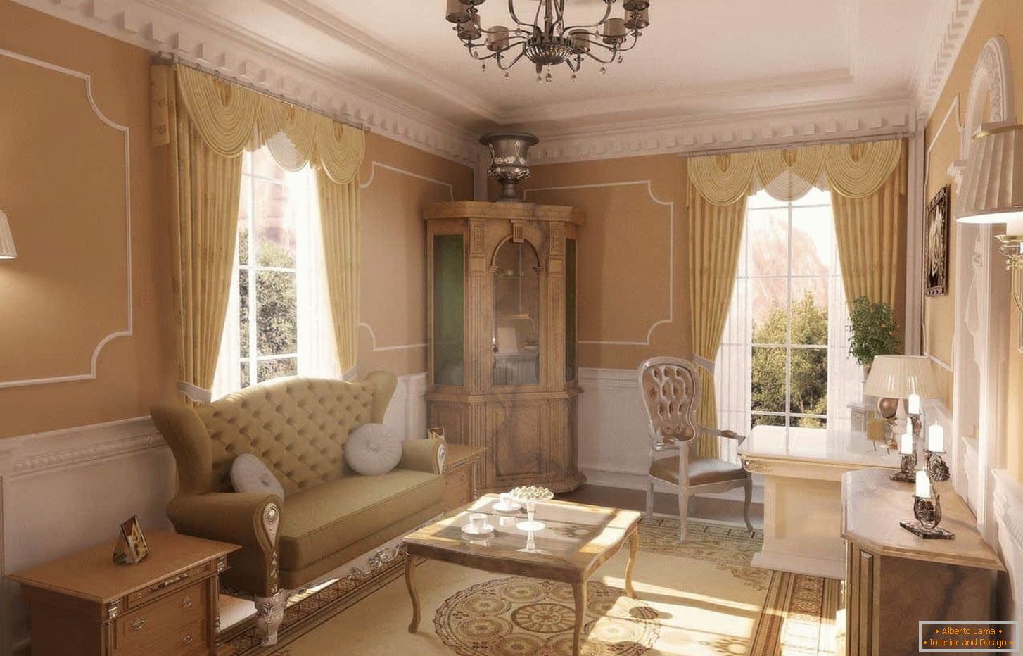 Klasická obývacia izba в светлых тонах