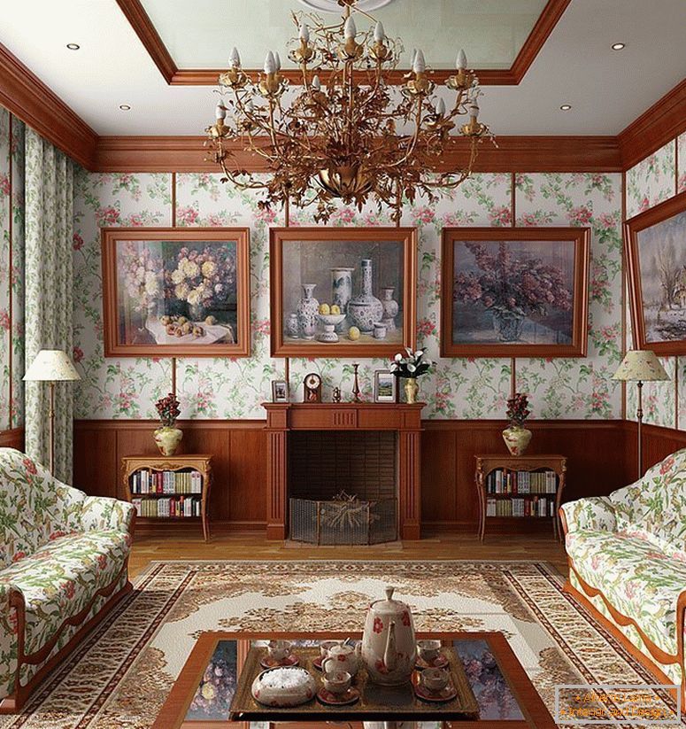 Rámy obrazov pod farbou interiéru obývacej izby