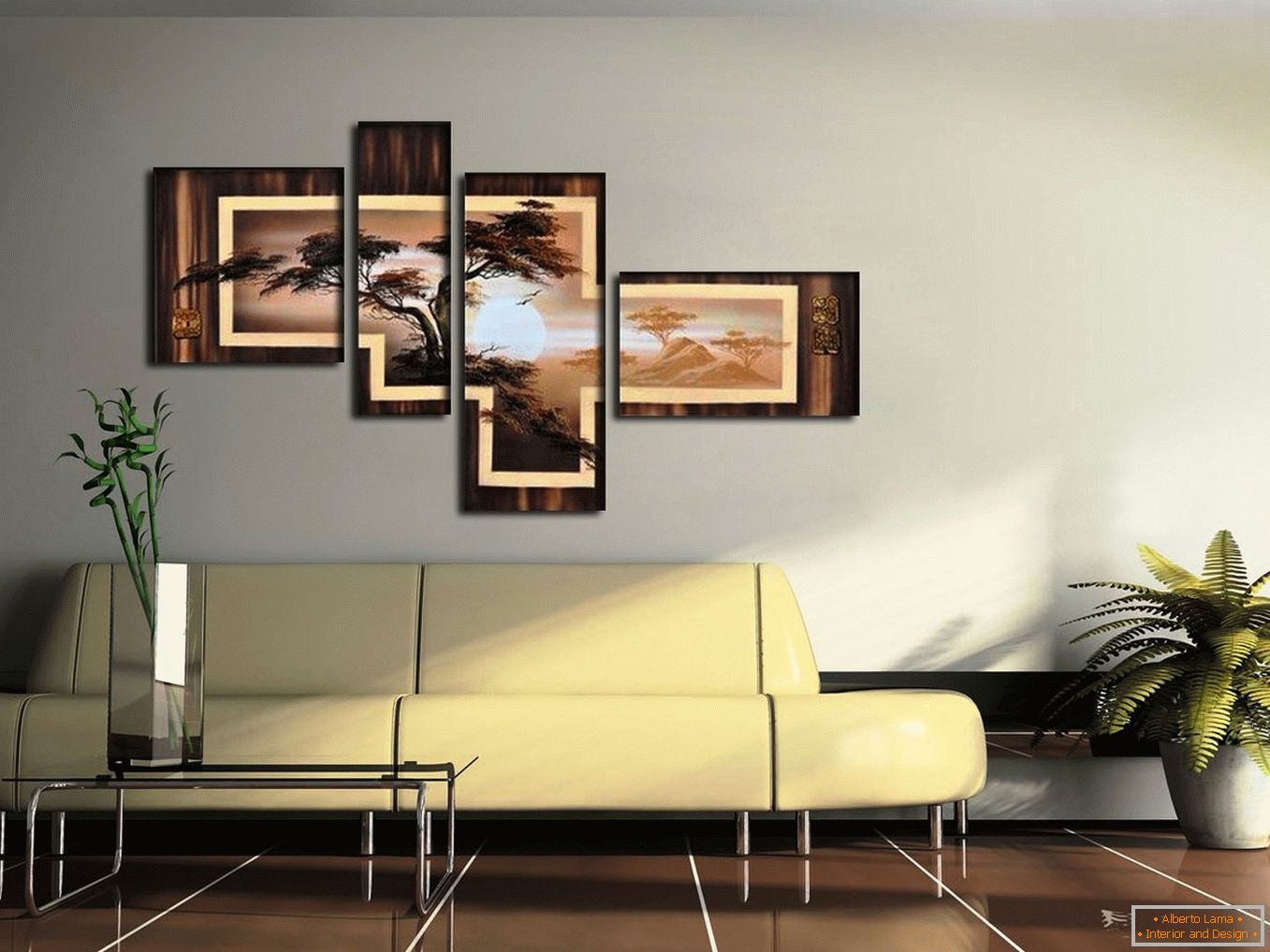 Kontrastný obraz na stenu v obývacej izbe