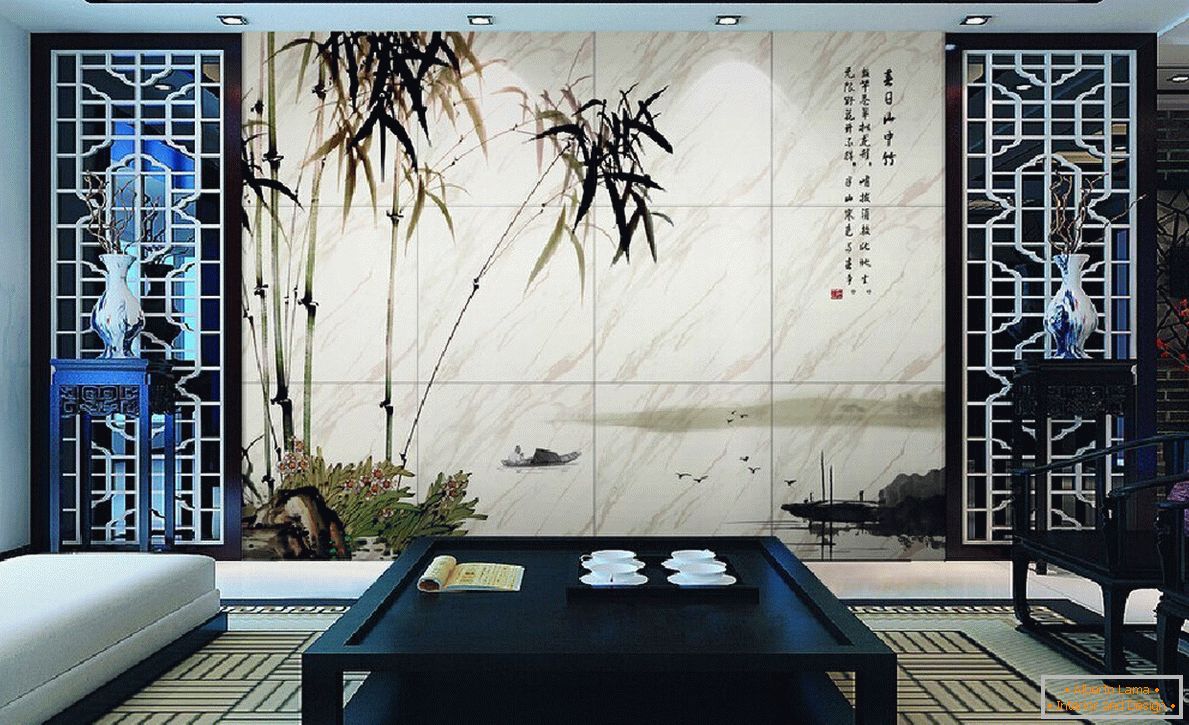 Elegantný nástenný dekor s obrazom bambusu