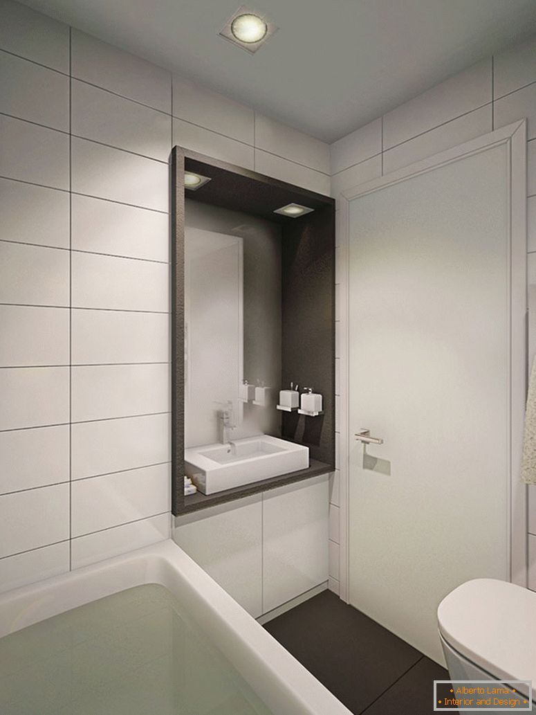 Interiér kúpeľne v bielej farbe