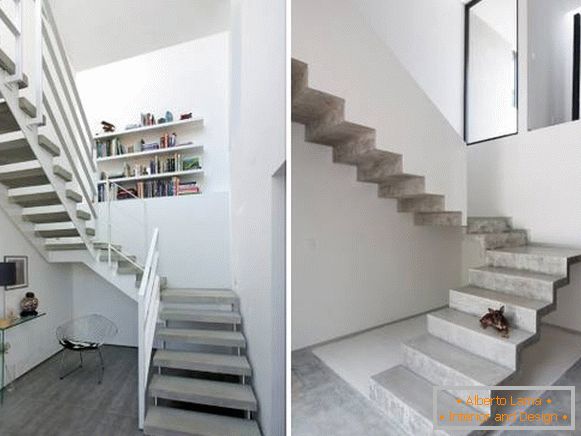 Konkrétne schody v súkromných domoch - fotografia v interiéri