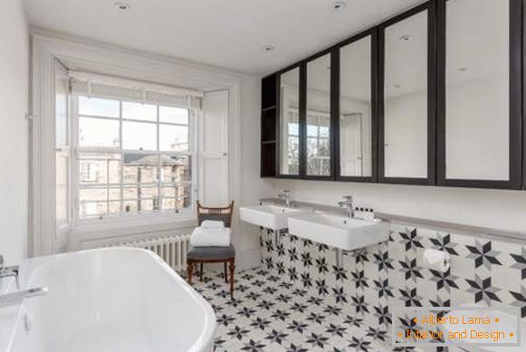 Krásna dlažba pre kúpeľňu so vzorom - fotografia v interiéri