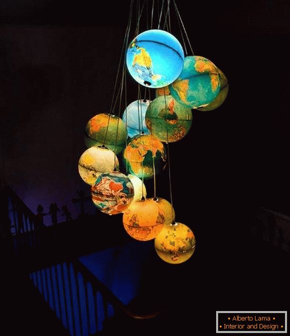 Myšlienky pre dom zbytočných vecí - lampa z globes