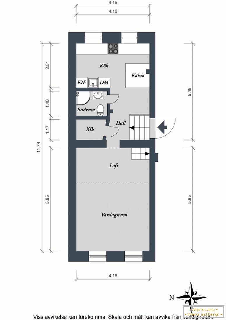 Schéma projektu bytu v Štokholme