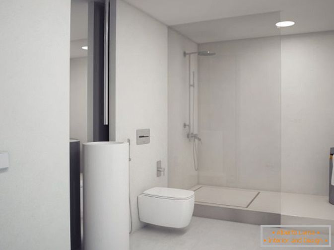 Kúpeľňový apartmán v bielej farbe