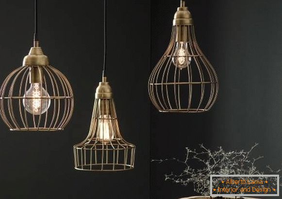 Moderné prívesné lampy s lampou Edison