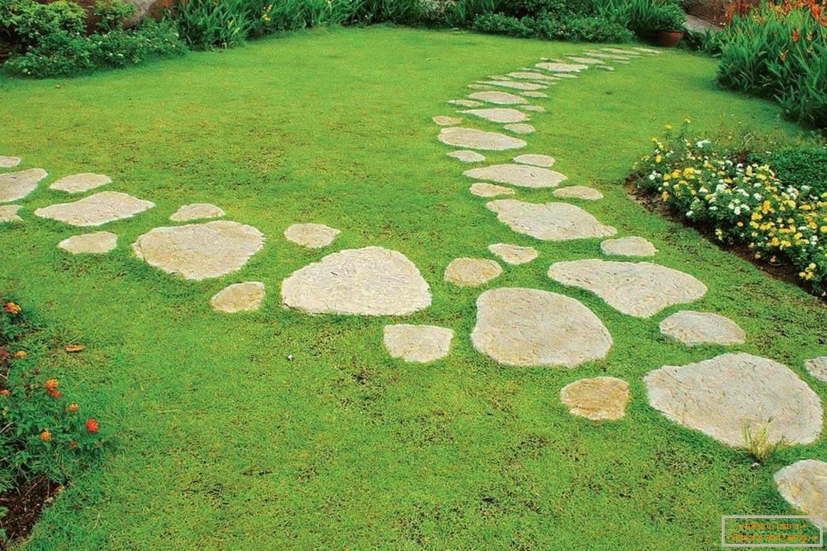 Kamenná cesta na trávniku