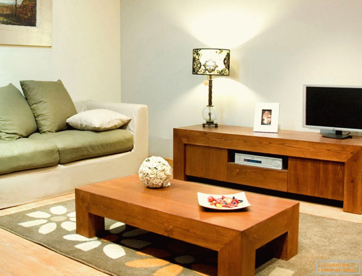 Nábytok v štýle minimalizmu v obývacej izbe