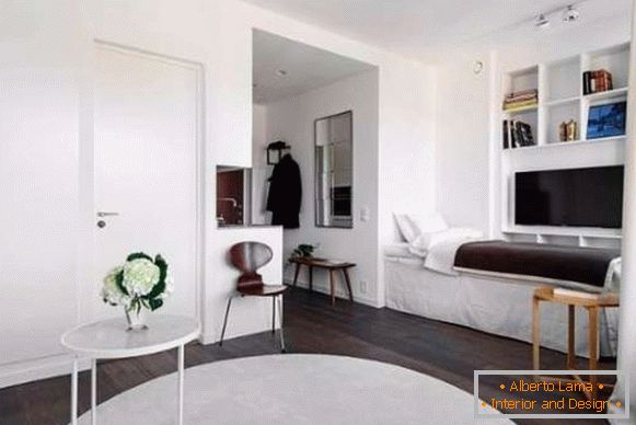 Malé štúdio-apartmány - design spálňa spálňa na fotografii