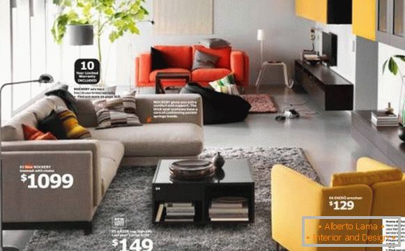 Návrh obývačky s nábytkom IKEA