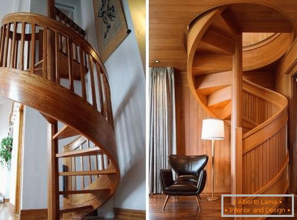 Skrutkujte schodiská z dreva v súkromnom dome