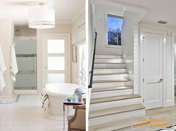 Svetlé dvere a svetlá podlaha v interiéri - fotografia domu
