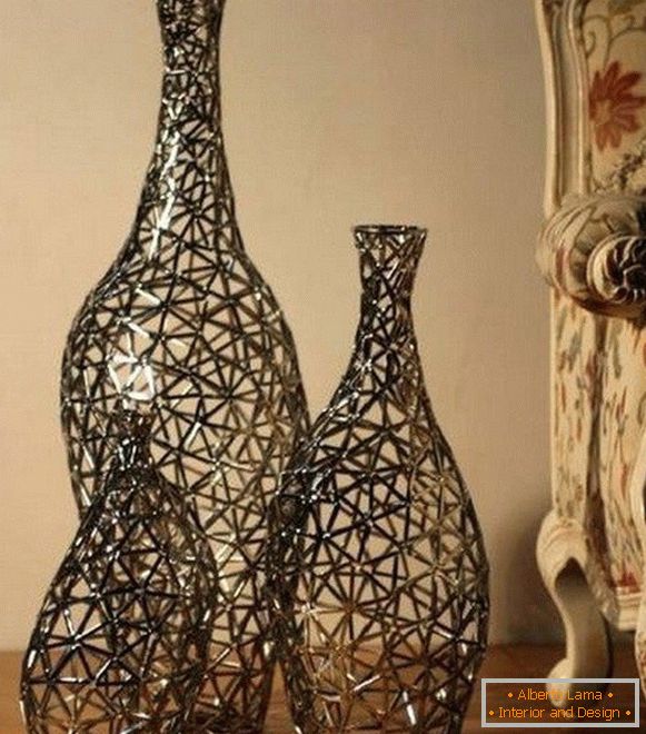 Dekoratívne vázy z prútia