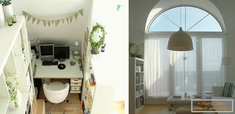 Skriňa a obývacia izba v bielej farbe