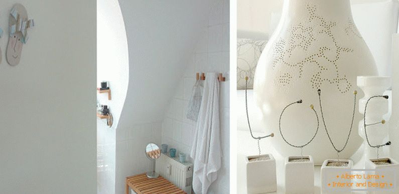 Kúpeľňové a dekoratívne prvky v bielej farbe