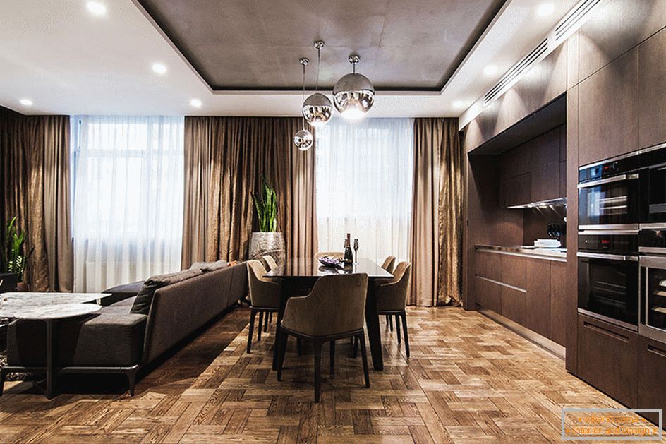 Malý apartmán s prvkami minimalistického secesie v Kyjeve na Ukrajine