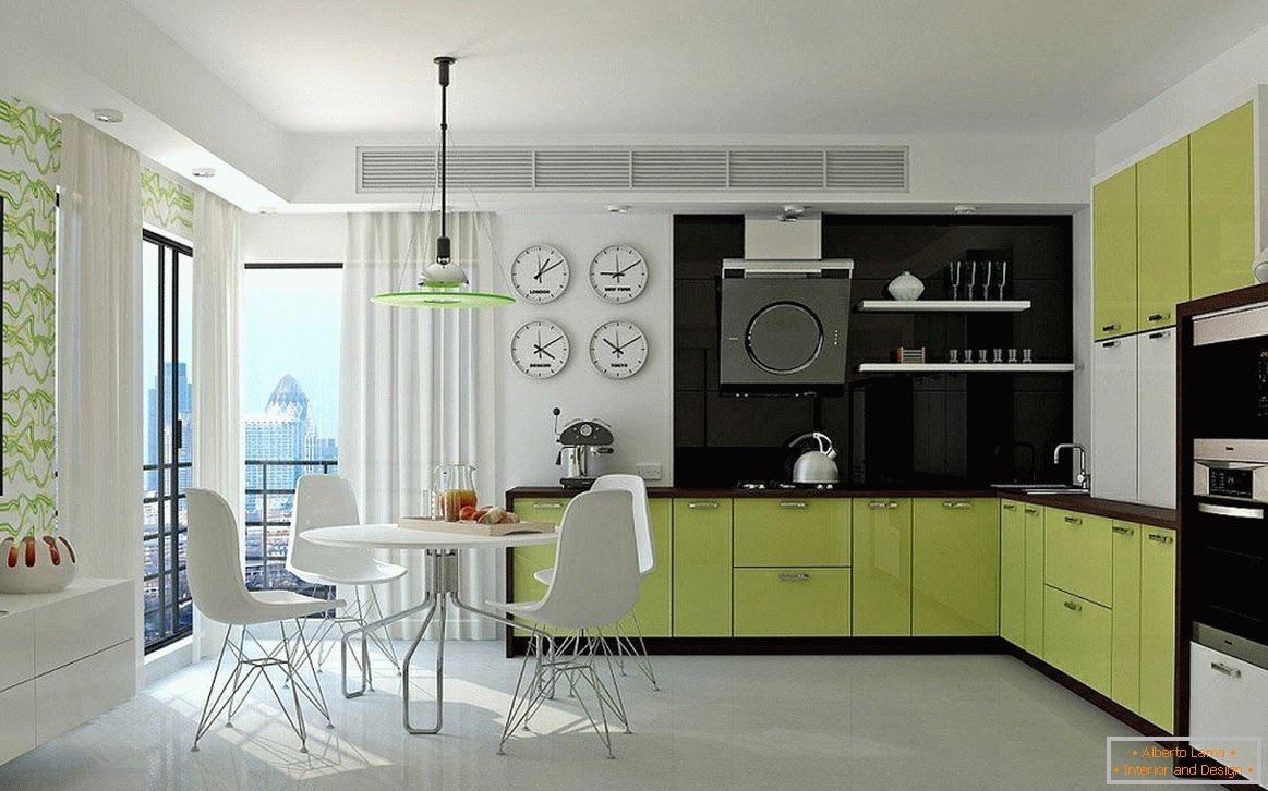 Moderný nábytok v interiéri kuchyne