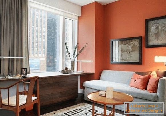 Moderné-home-office-oranžová farba