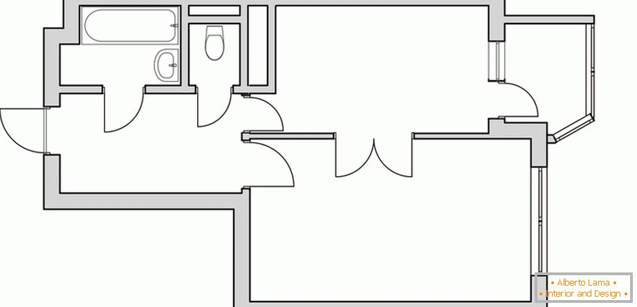 Rozloženie rozloženia malého bytu