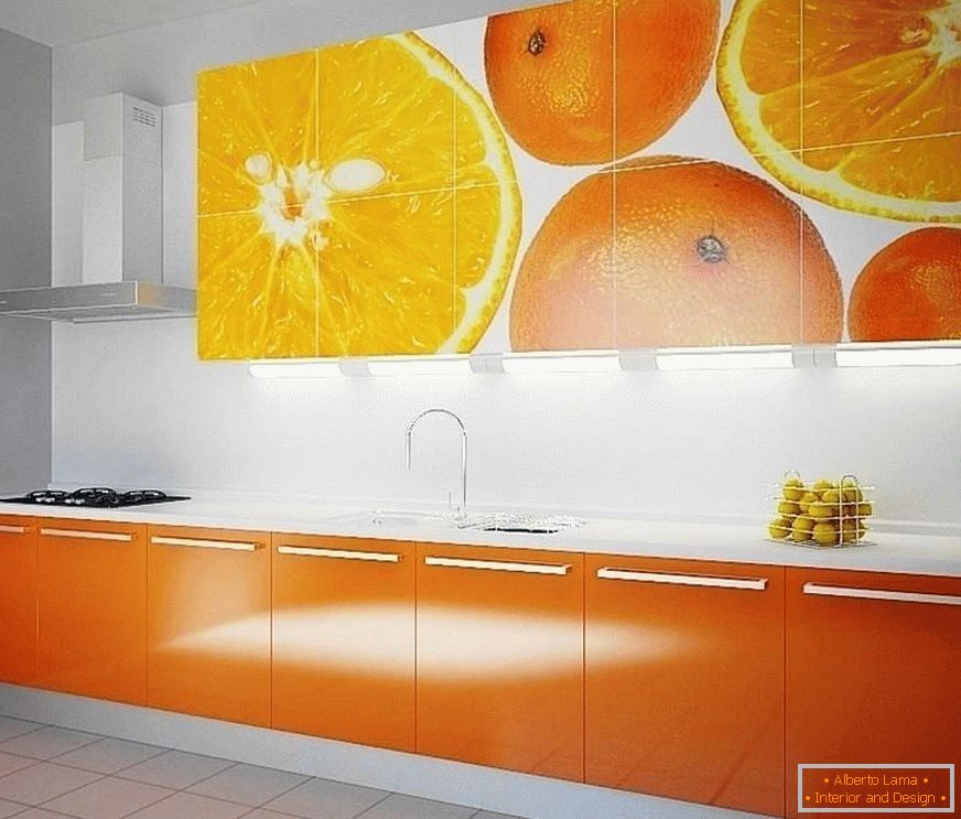 Oranžové fasády kuchyne