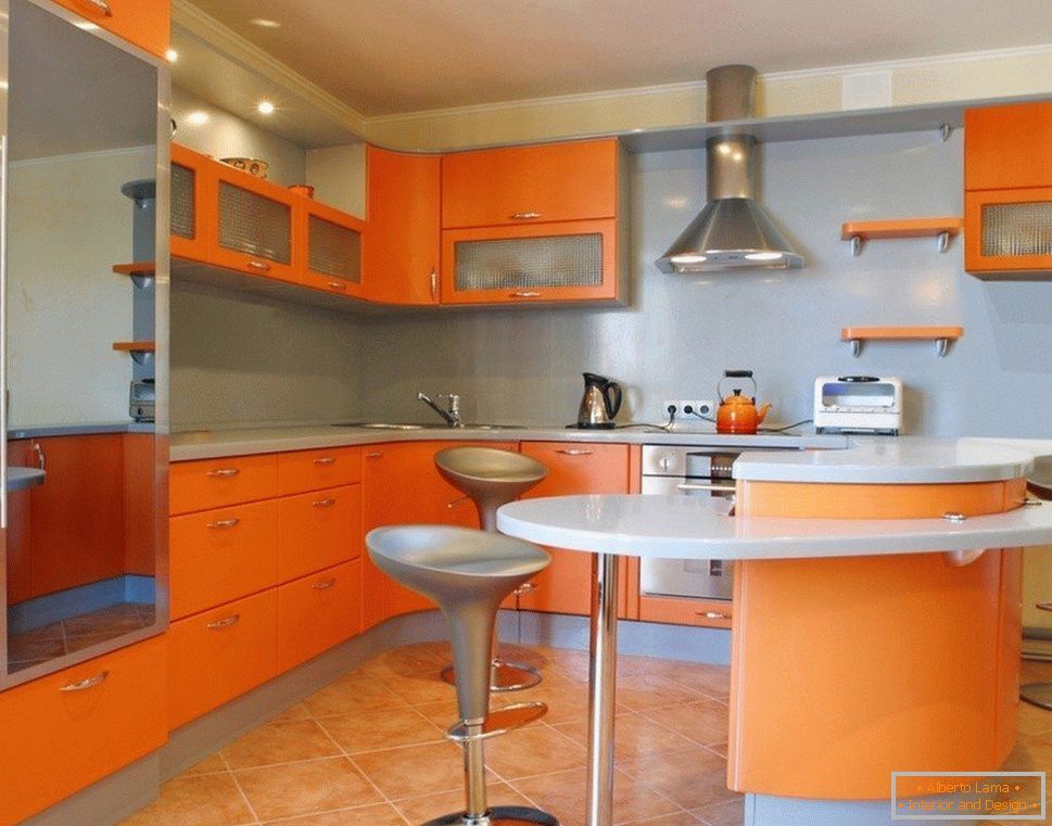 Oranžová kuchyňa