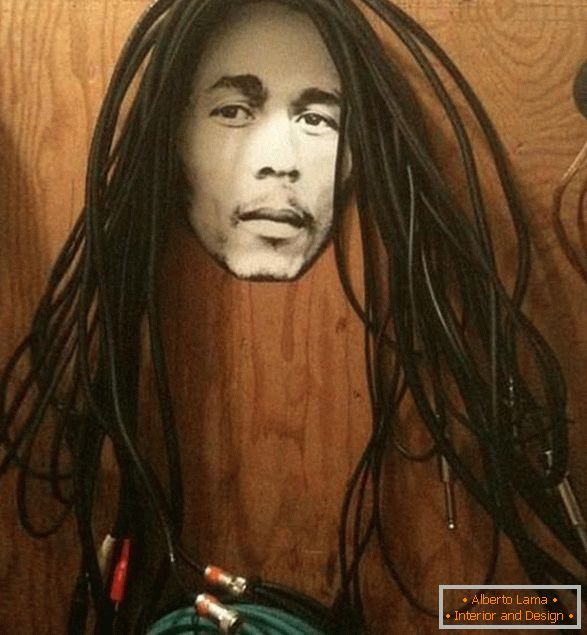 Dráty vo forme vlasov Bob Marley
