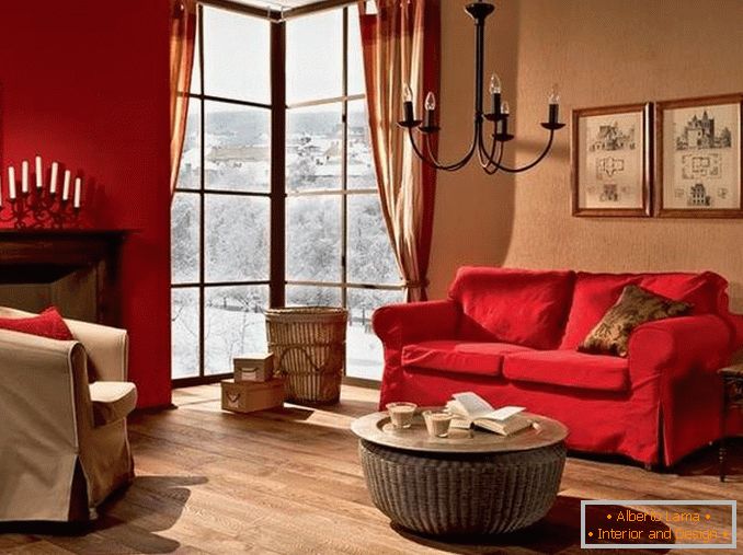 dizajn obývacej izby s rohovým oknom