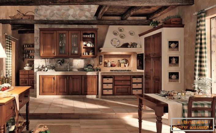 Kuchyňa v štýle chaty láka svoju jednoduchosť. Teplo domova, to je, ako môžete opísať interiér kuchyne.